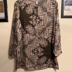 Chico's Elegant Brown and Cream South Asian Kurta